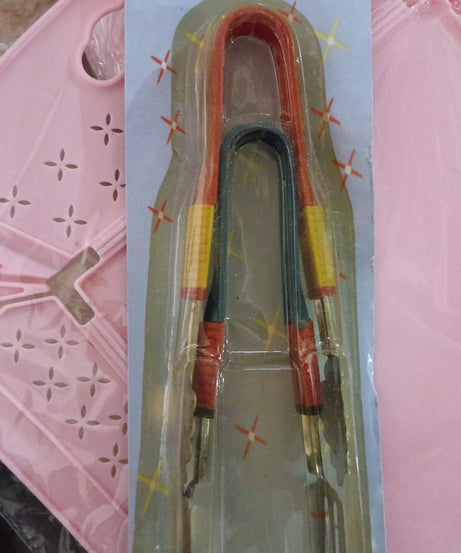 Stainless Steel Multipurpose Utility Tong / Serving Food Tongs / Tong for Kitchen and Bar / Frying, Clipping, Grilling Tong (2 Pcs Set)