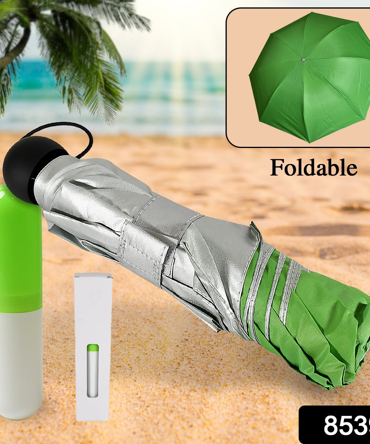 3 Fold Sun Protective Solid Foldable Outdoor Umbrella, Portable Sun, UV Protection Lightweight Rain Umbrella With Umbrella Case For Girls, Women, Men, Boys
