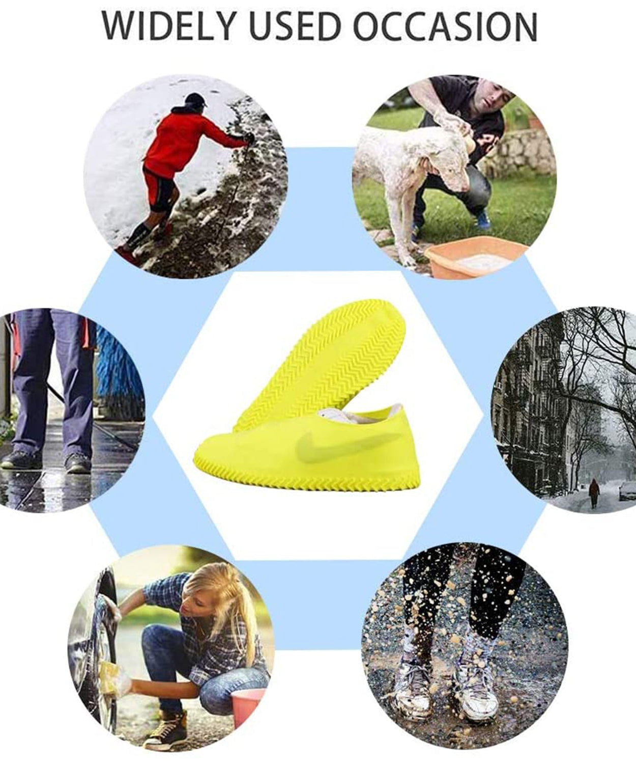 Silicone shoe covers, waterproof and anti-skid for rainy weather