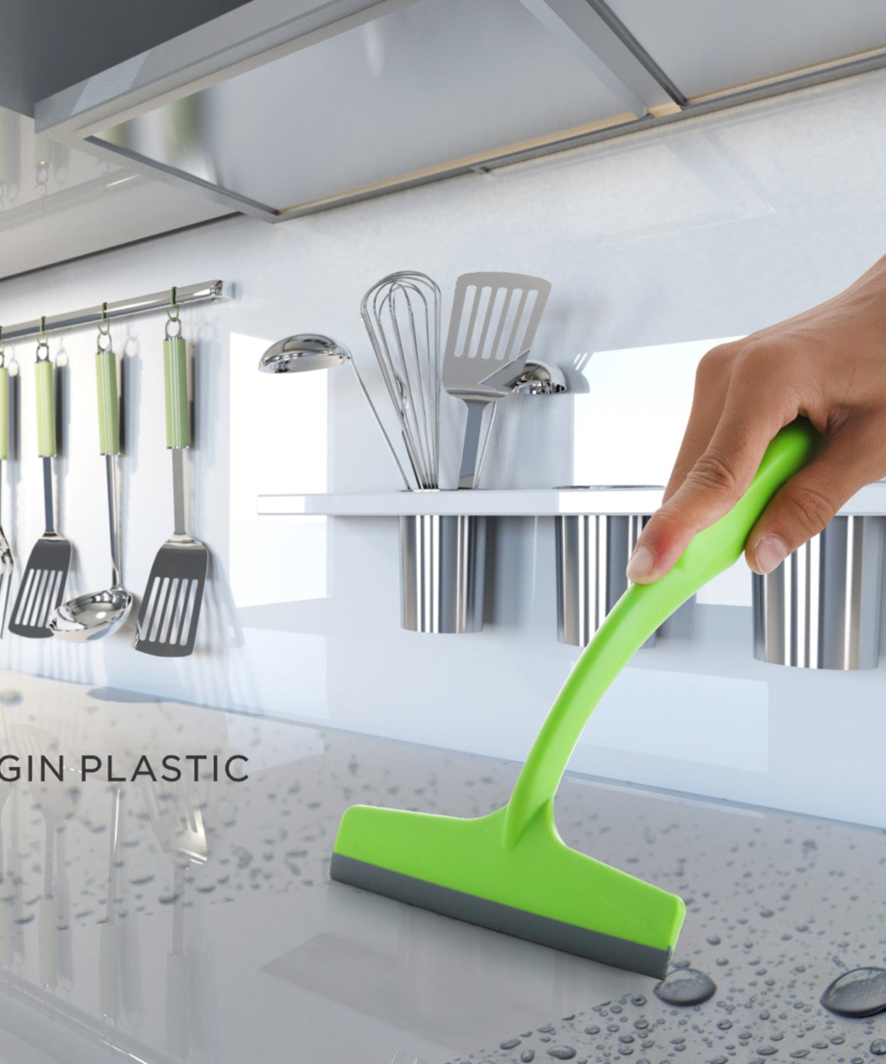 Plastic kitchen wiper by Ganesh, detailed views.