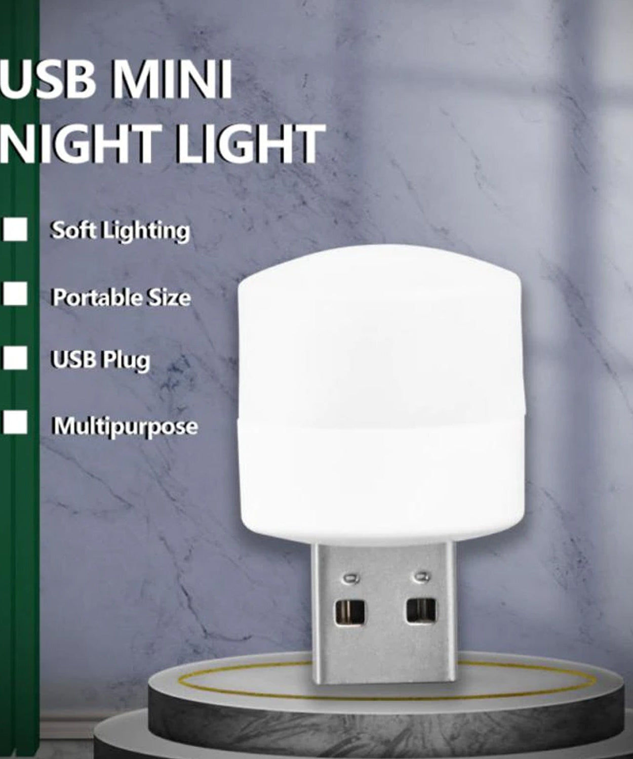 Small plug-in LED lamp for night use with PC and laptop