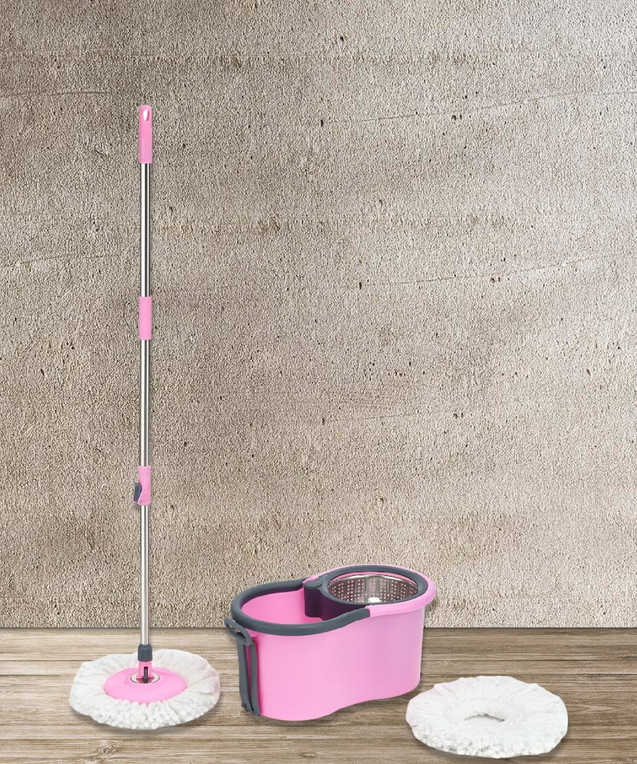Quick spin mop with steel spin and big bucket.