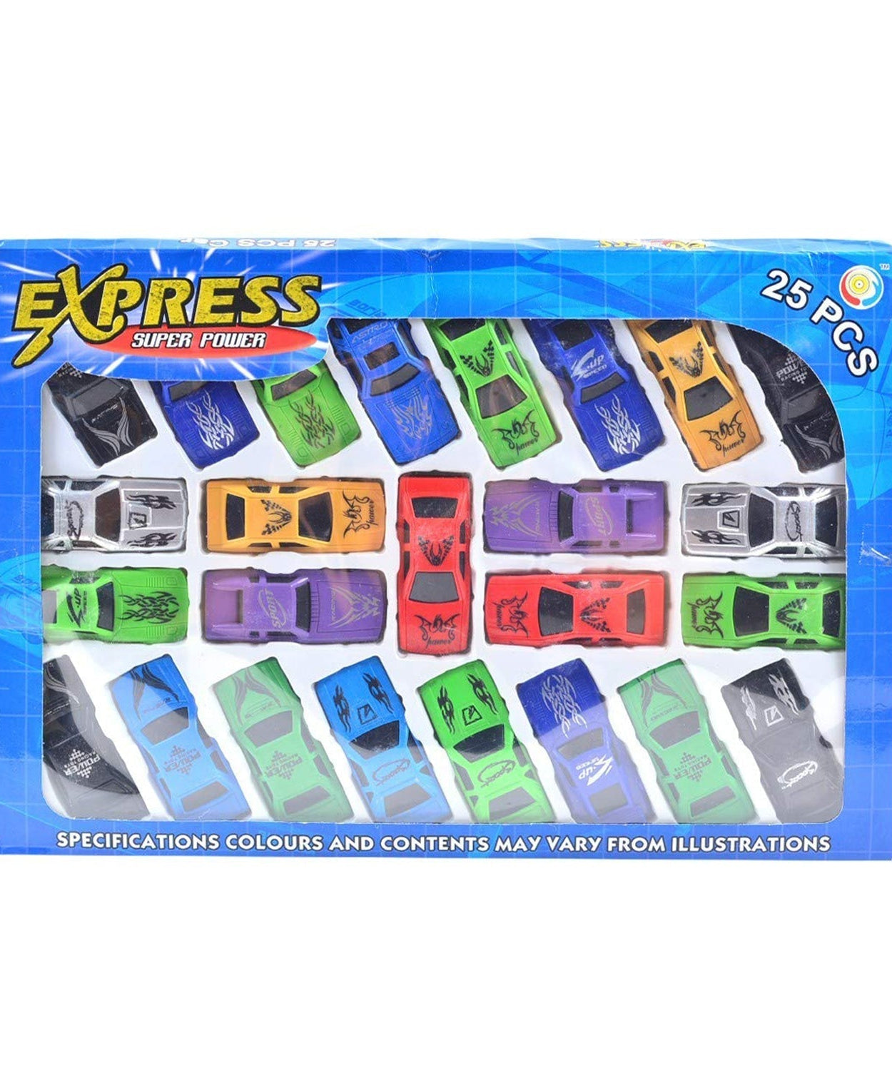 25-piece Super Racer power car set with various toy cars in vibrant colors