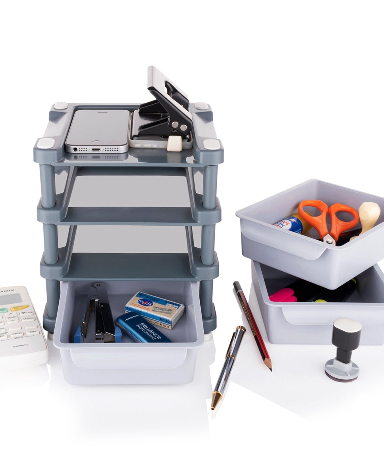 Mini 3 layer drawer unit for storing makeup equipment and cosmetics