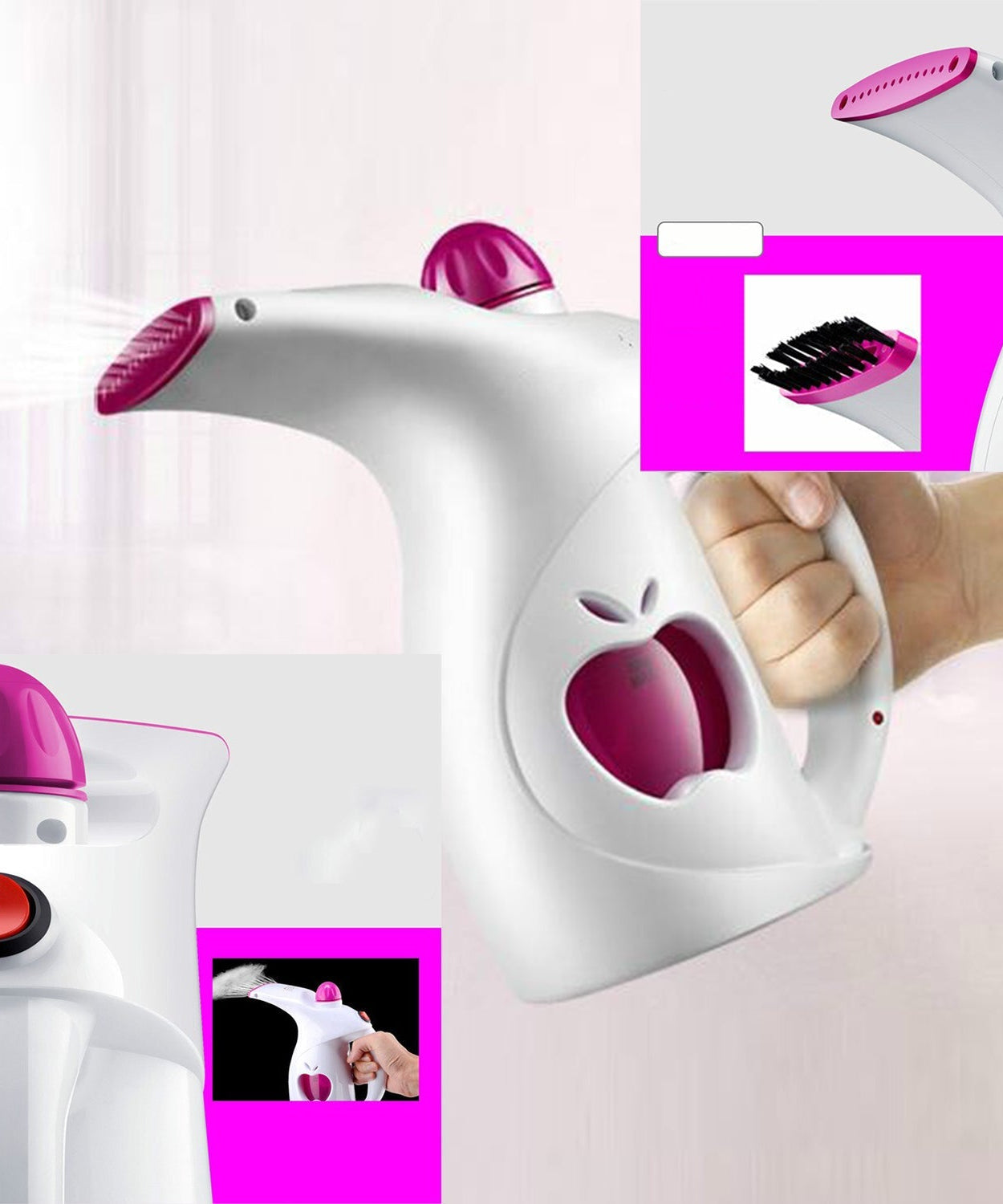 Lightweight garment and facial steamer for travel and home use
