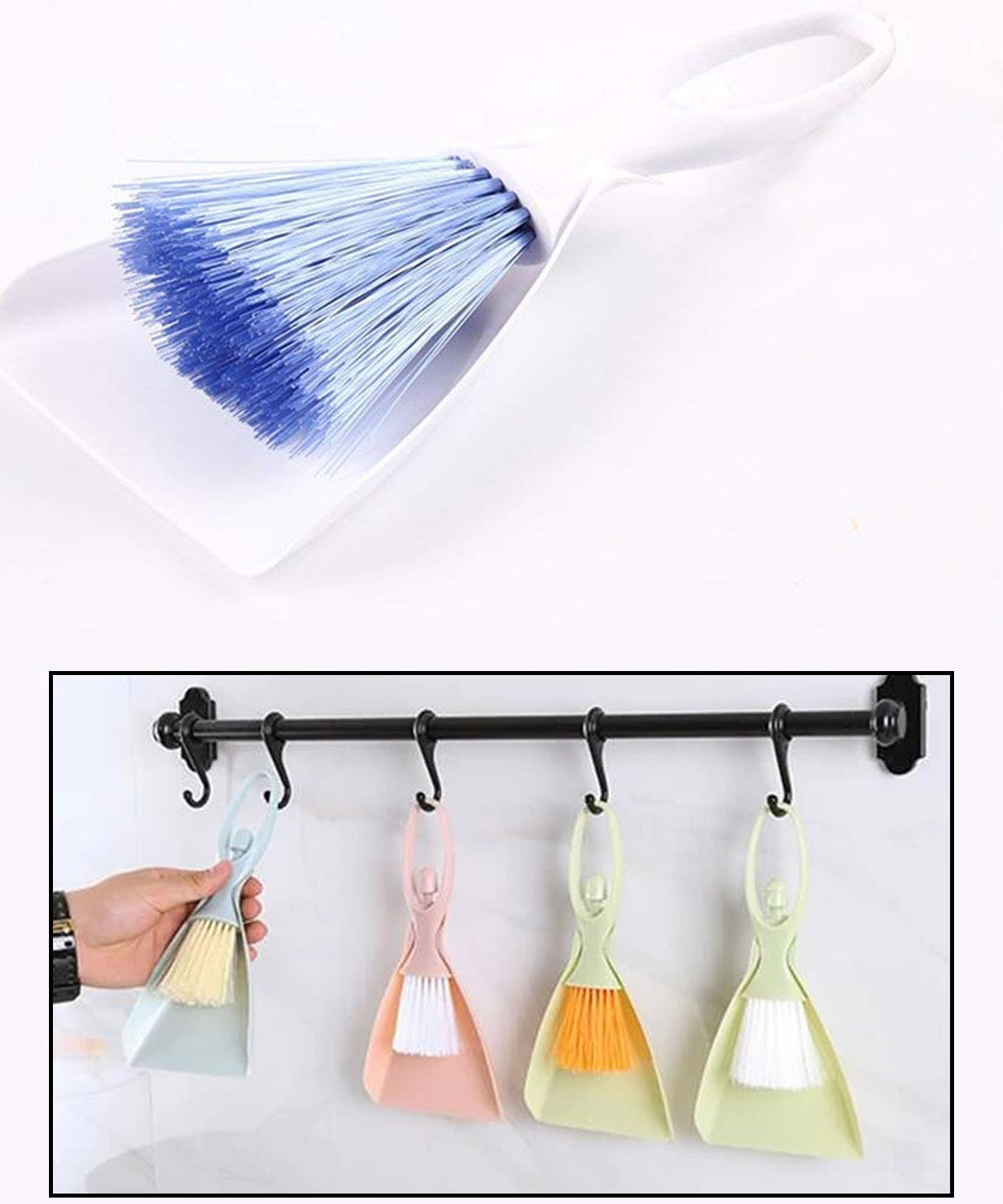 Practical dustpan set designed for sweeping and cleaning floors