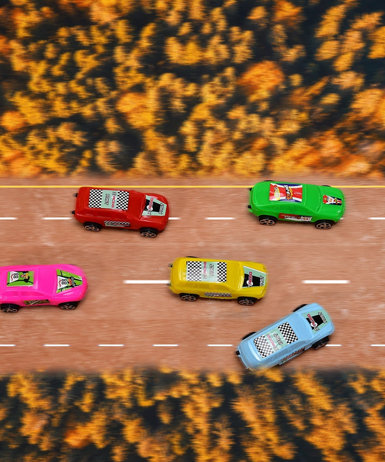 Multicolor pull and push cars for kids