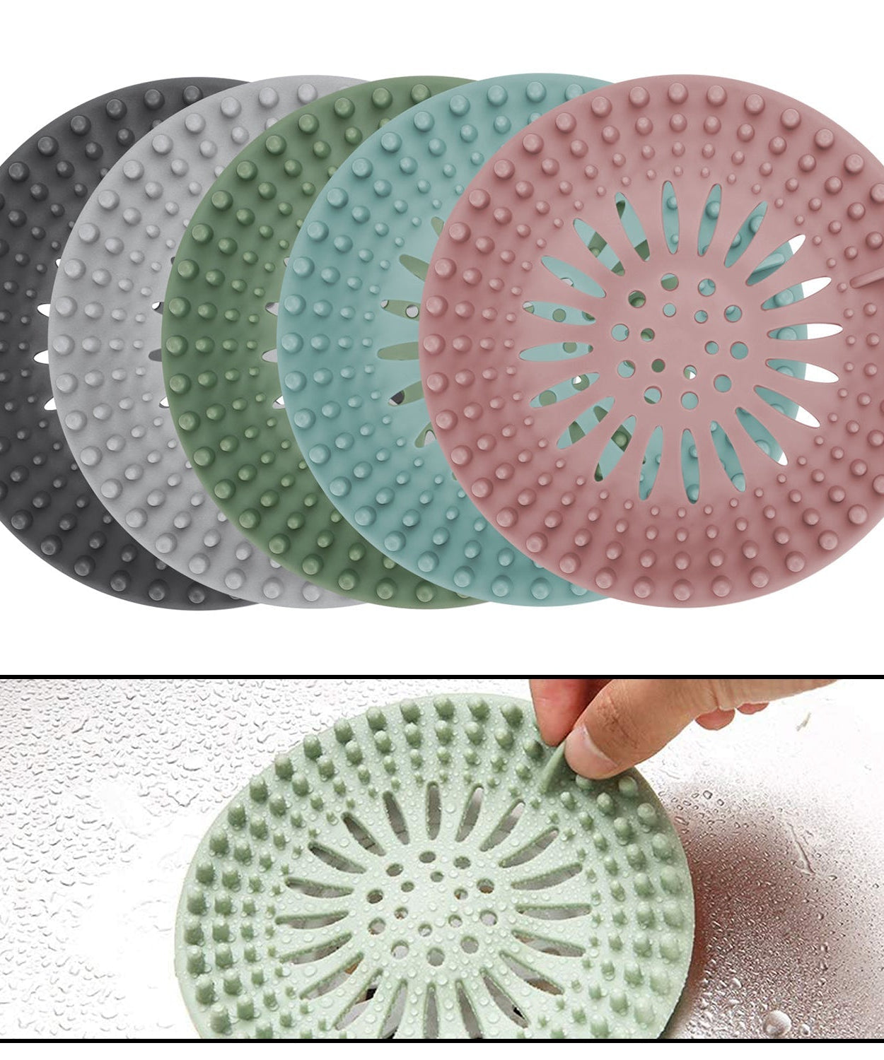 Shower drain cover with a grid pattern for effective water flow and drainage