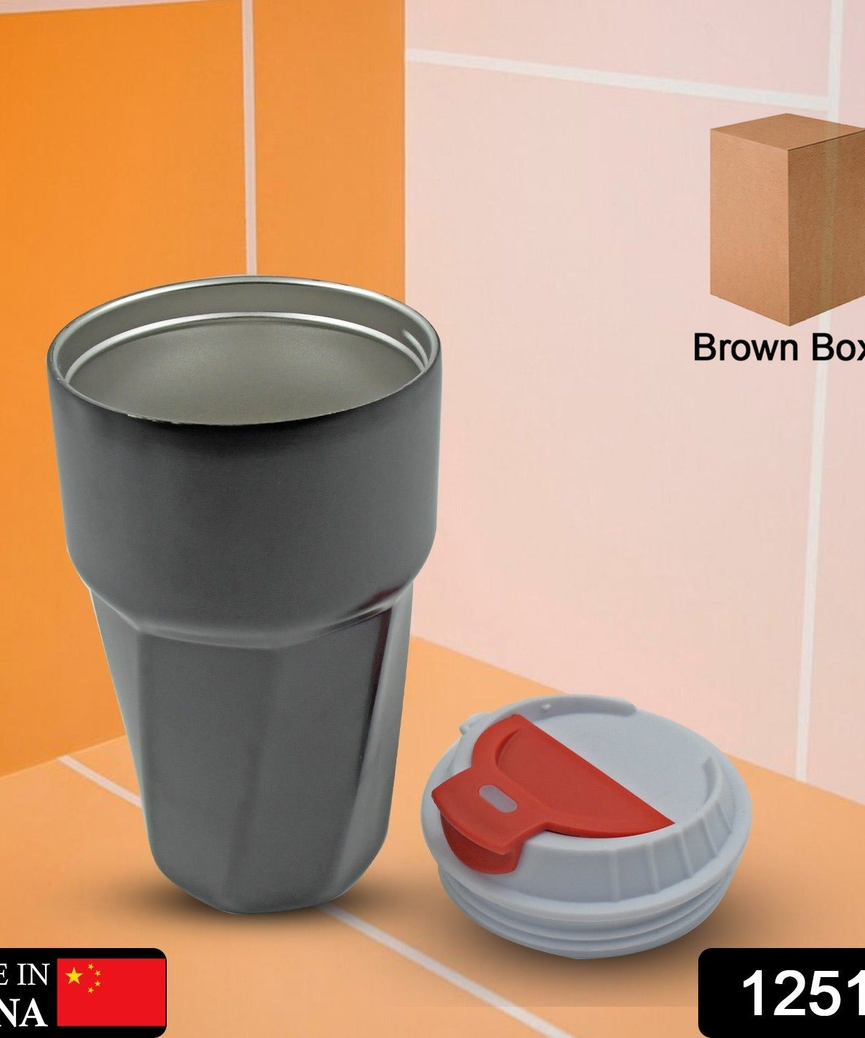 Stainless Steel Vacuum Insulated Travel Mug with Lid (1 Pc) - Coffee, Tea