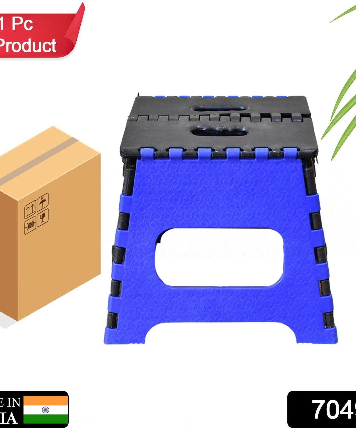 Compact folding step stool for kitchen use