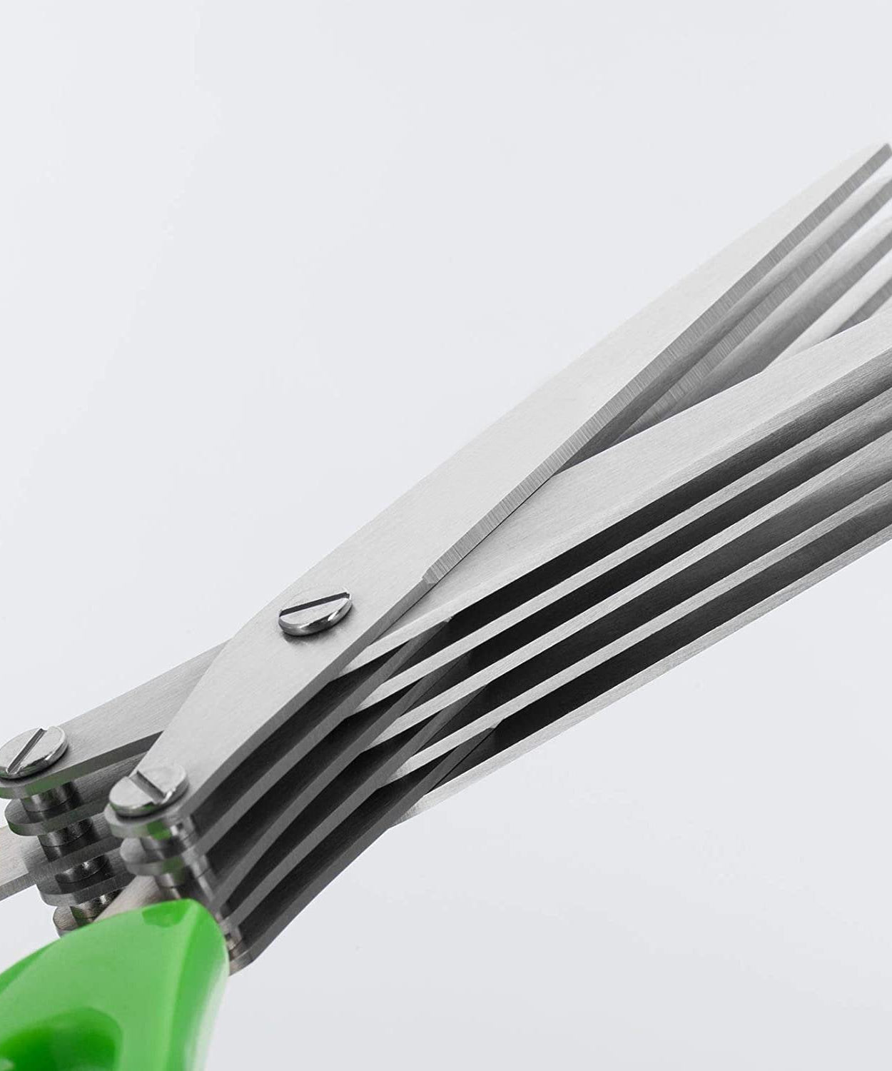 Kitchen herb scissors with five stainless steel blades