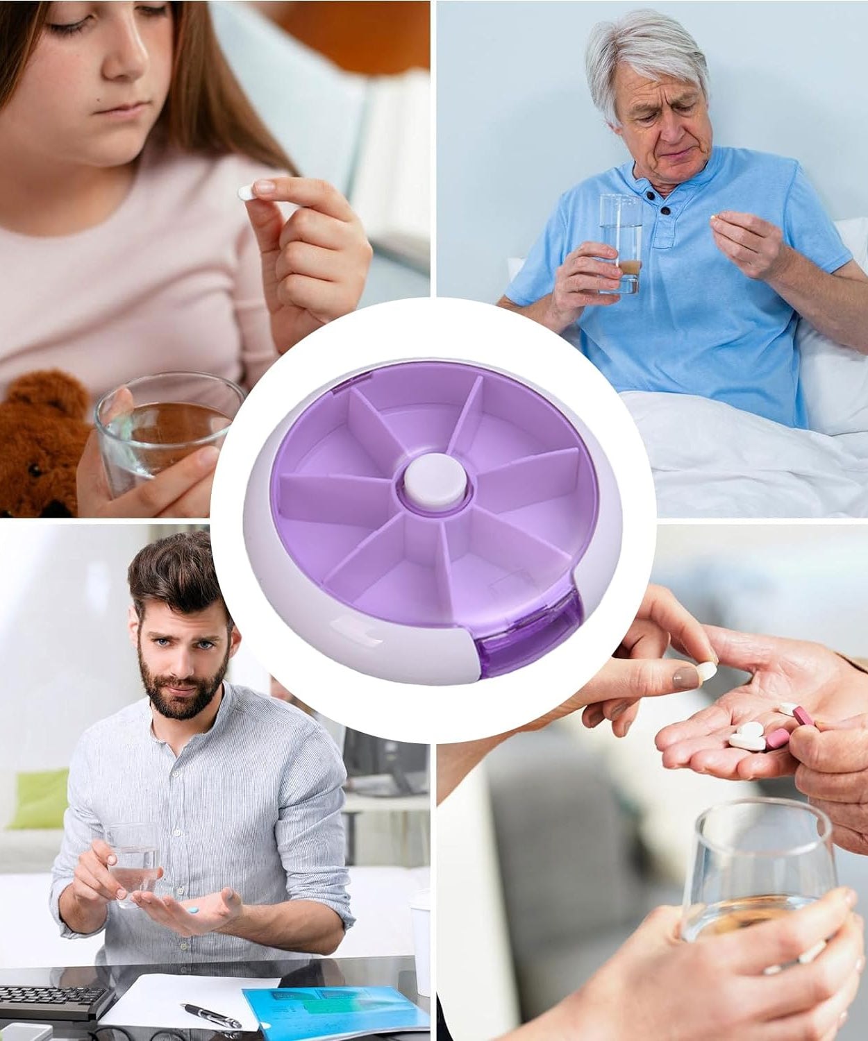 Cute 7-Day Pill Box Dispenser – Portable 7-Grid Medicine Organizer (1 Pc)