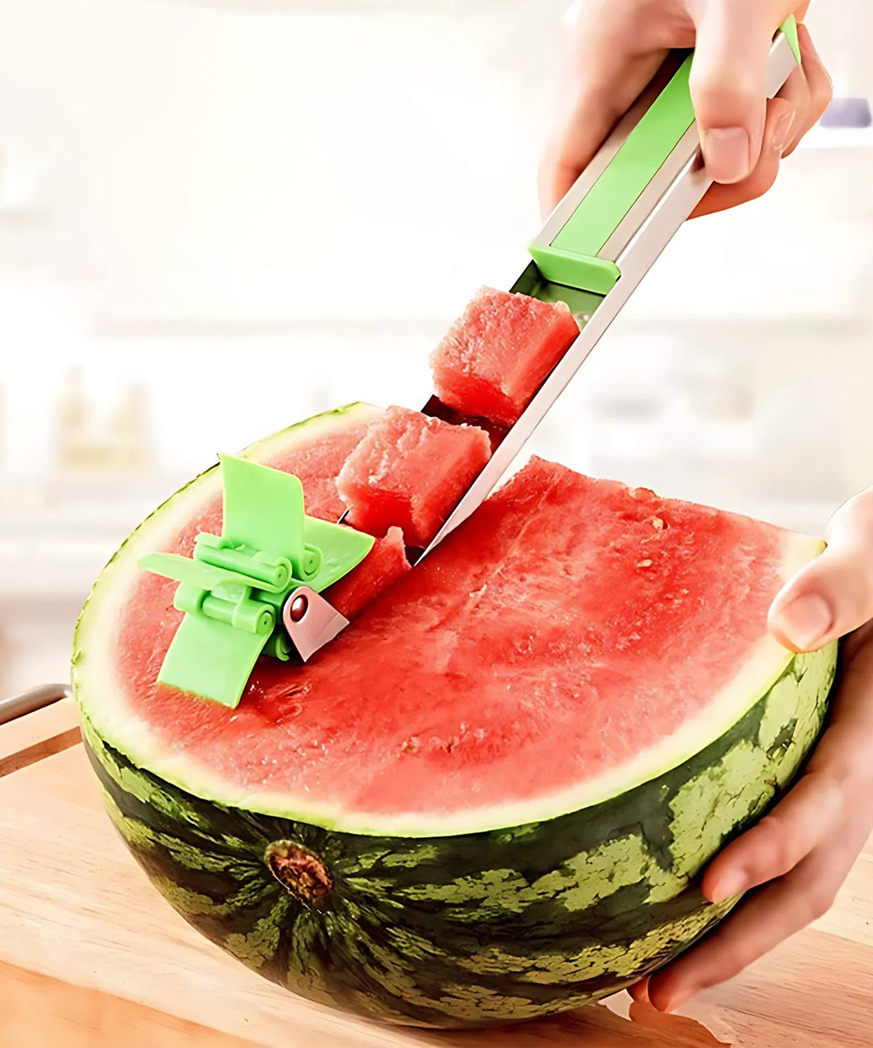 Stainless Steel Washable Watermelon Cutter – Windmill Slicer & Peeler
