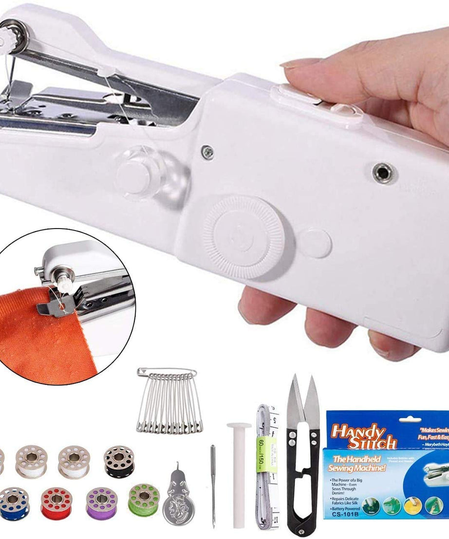 Handheld mini sewing machine with cordless design