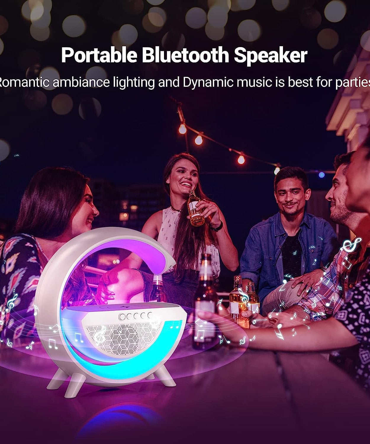 Multi-function lamp with speaker and wireless charging