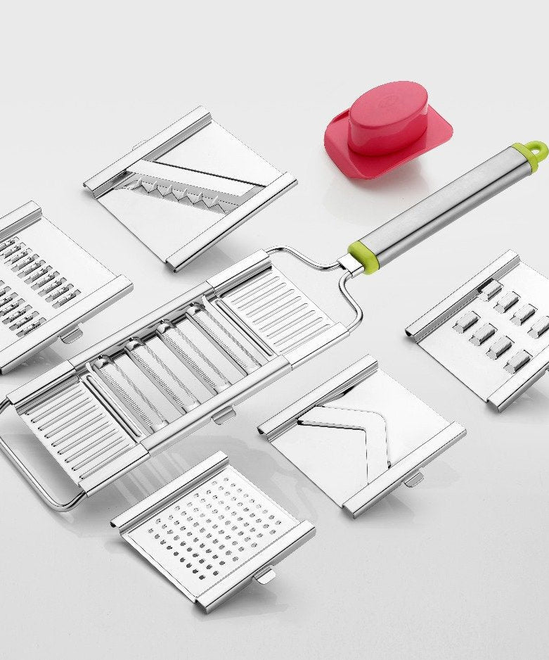 6-in-1 stainless steel kitchen chopper and slicer