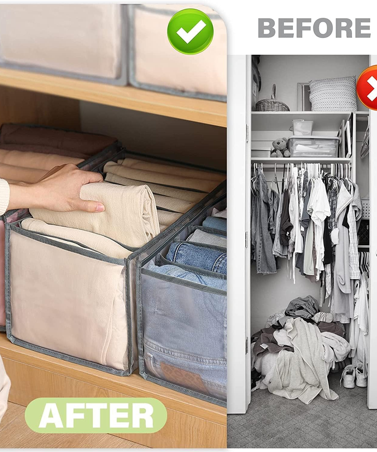 Foldable jeans storage container