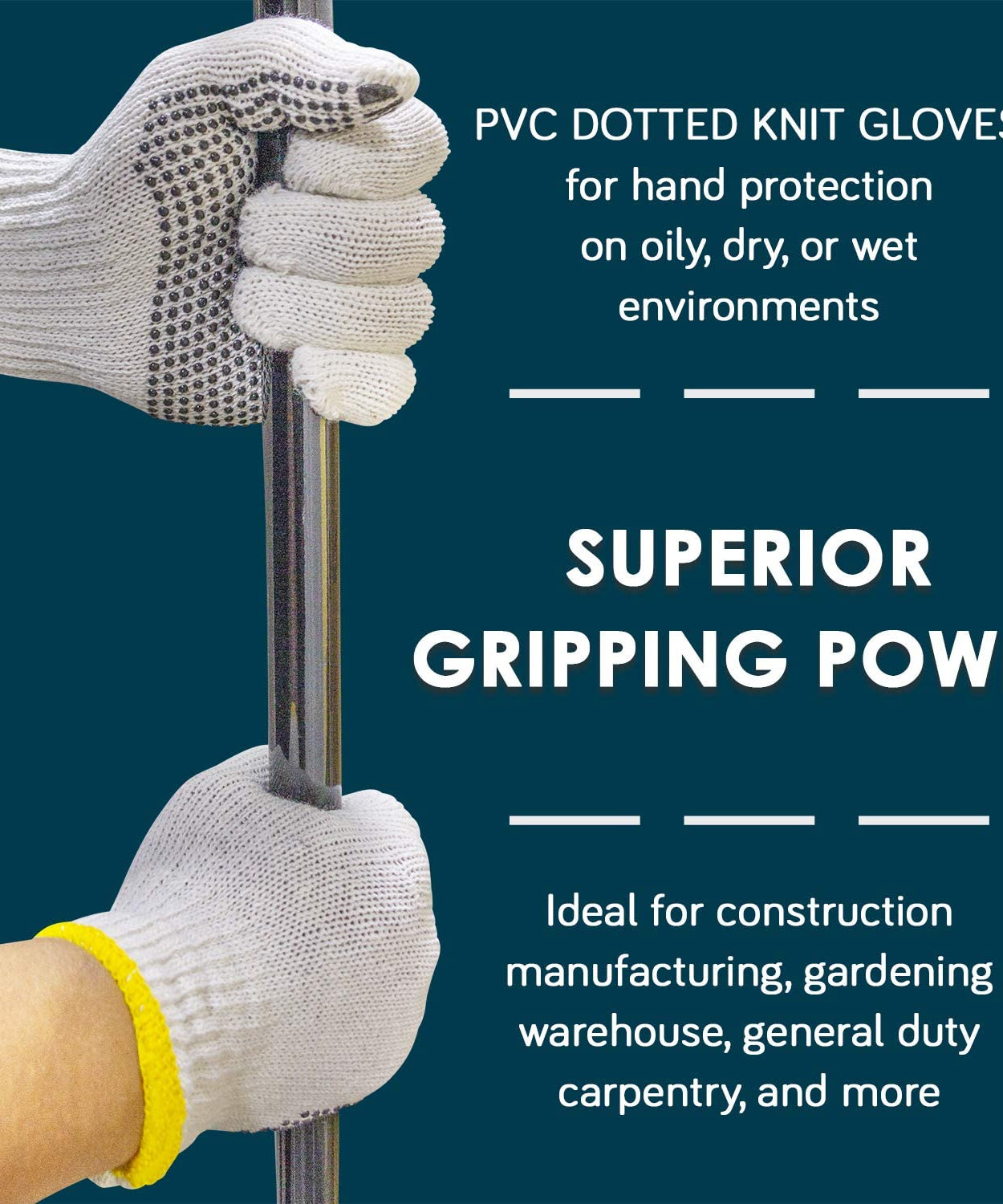 Comfortable cotton hand gloves in raw white, unisex, suitable for many tasks.