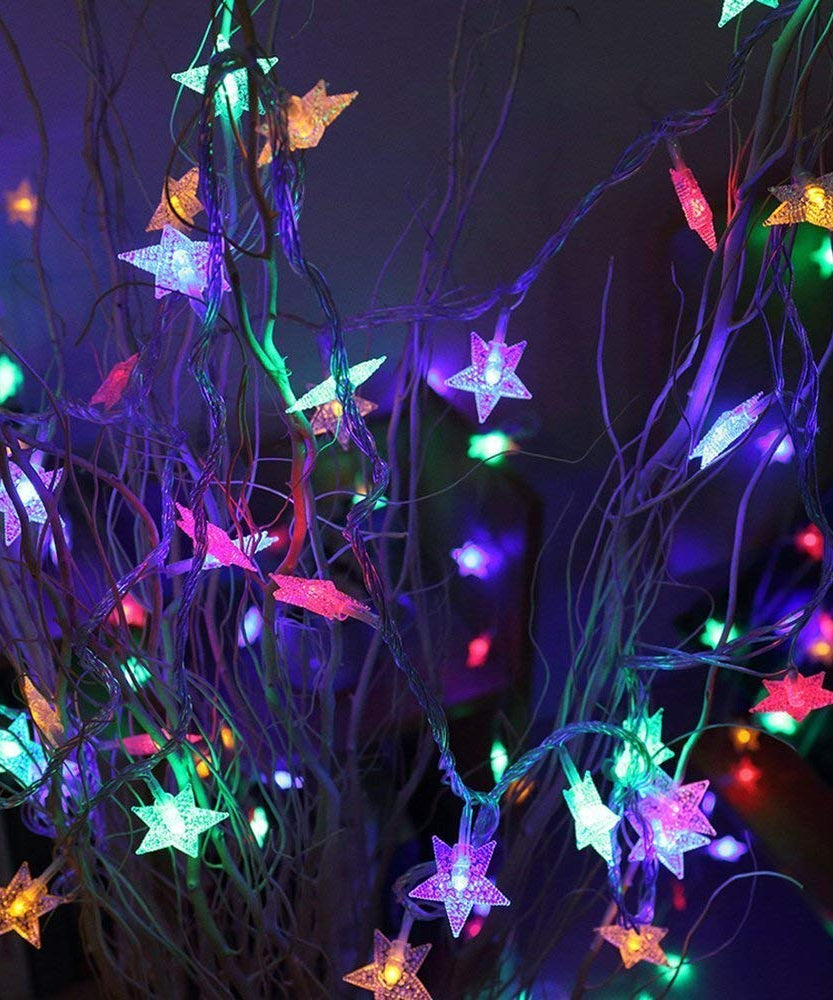 28 LED / Star 3.9 Meter Star Shape Led Light Battery Operated with Flashing Modes for Home Decoration, Kids Room, Waterproof Diwali & Wedding LED Christmas Light Indoor and Outdoor Light ,Festival Decoration (Multicolor Battery Not Included 3.9Mtr)
