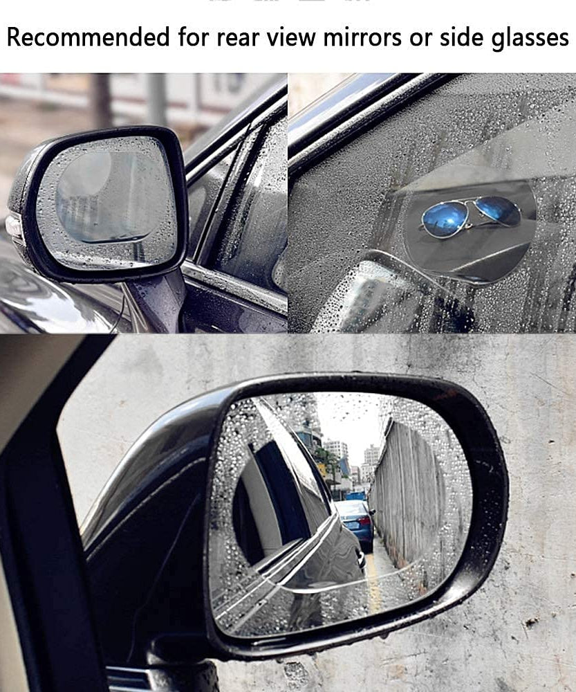 Protective car mirror film for anti-fog and clarity