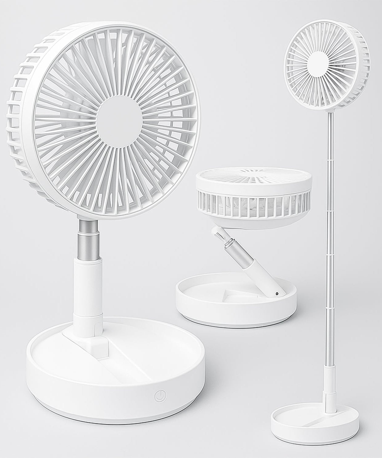 TELESCOPIC ELECTRIC DESKTOP FAN, HEIGHT ADJUSTABLE, FOLDABLE & PORTABLE FOR TRAVEL/CARRY | SILENT TABLE TOP PERSONAL FAN FOR BEDSIDE, OFFICE TABLE (Battery Not Include)