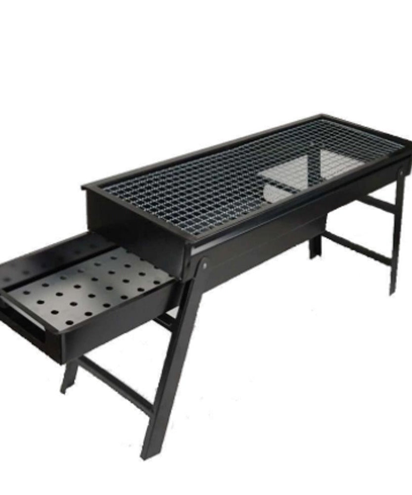 Outdoor and indoor portable barbecue grill set.
