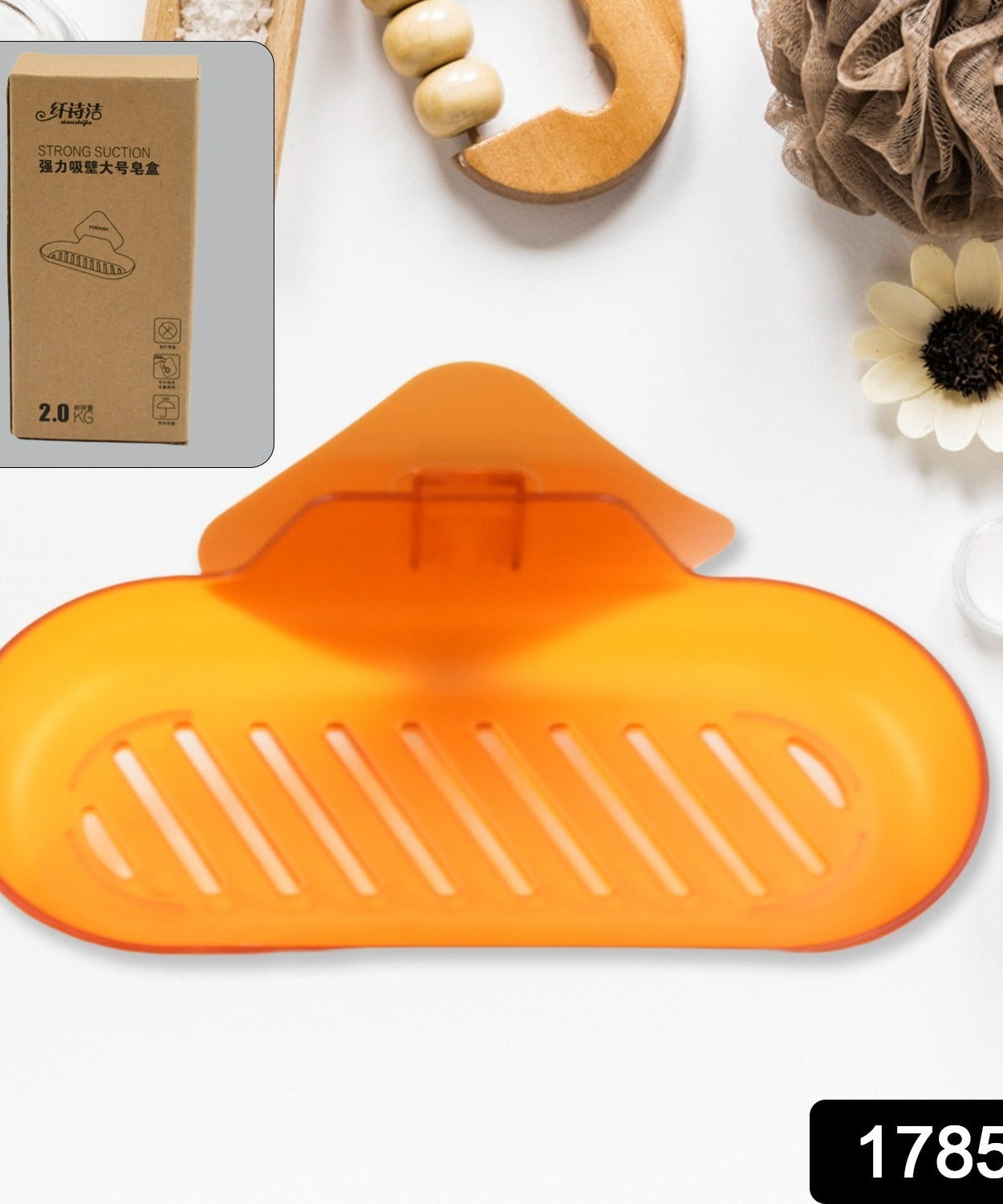 Plastic Soap Dish Holder for Bathroom Shower Wall Mounted Self Adhesive Soap Holder Saver Tray-Plastic Sponge Holder for Kitchen Storage Rack Soap Box, Bathroom ,Sabudani (1 Pc)