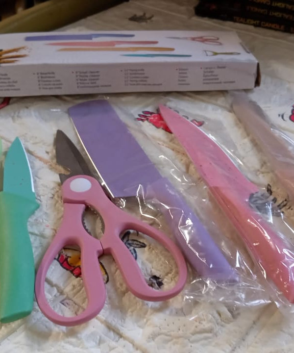 Corrugated 6Pc Kitchen Knife Set Professional Box Knife Set 6 Piece Forged Kitchen Knives with Box.