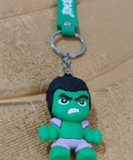 Cute Cartoon Silicone 3D Key Chain with Metal Hook & Strap (Pack of 1)