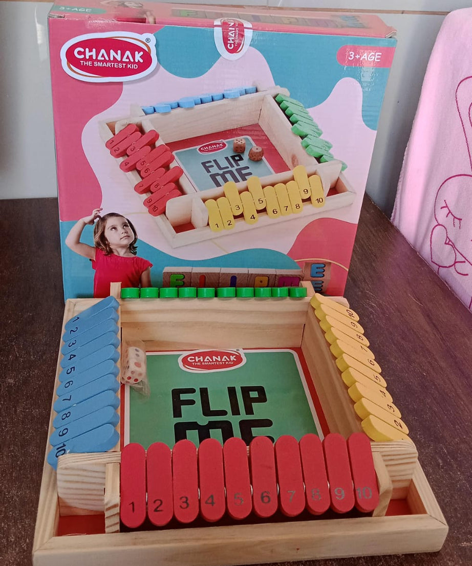 Shut The Box Dice Game, Classic Flip Me Multiplayer Game (1 Set)