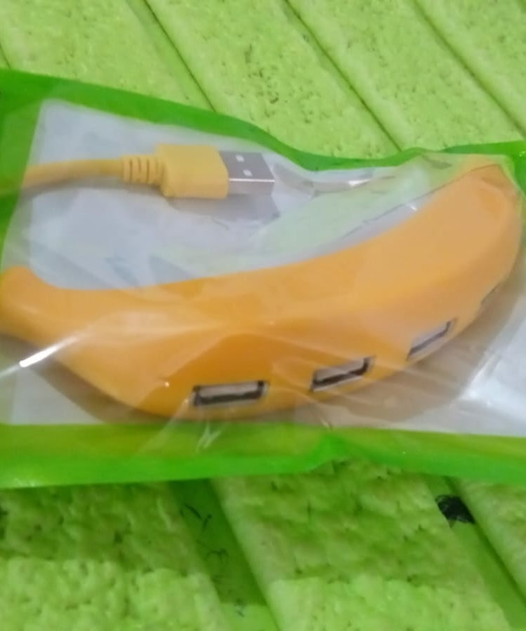 Banana Shape USB Hub, 2.0 Hub USB Splitter, 4-Port USB Hub (1 Pc)