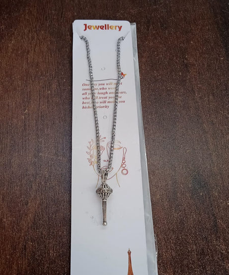 Silver Chain With Gada Pendant / Locket (1 Pc)