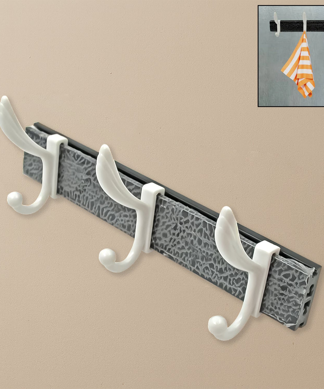 Wall Mounted Coat Hanger Rack – 6 Hooks for Clothes, Jackets & Hats