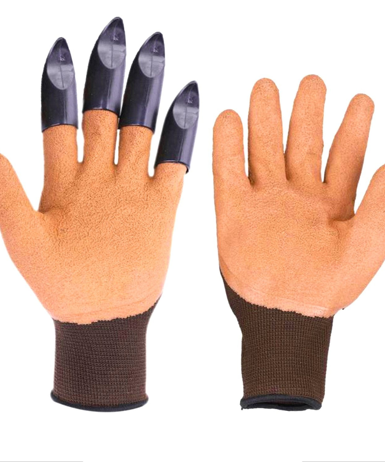 Garden gloves with a green and black design