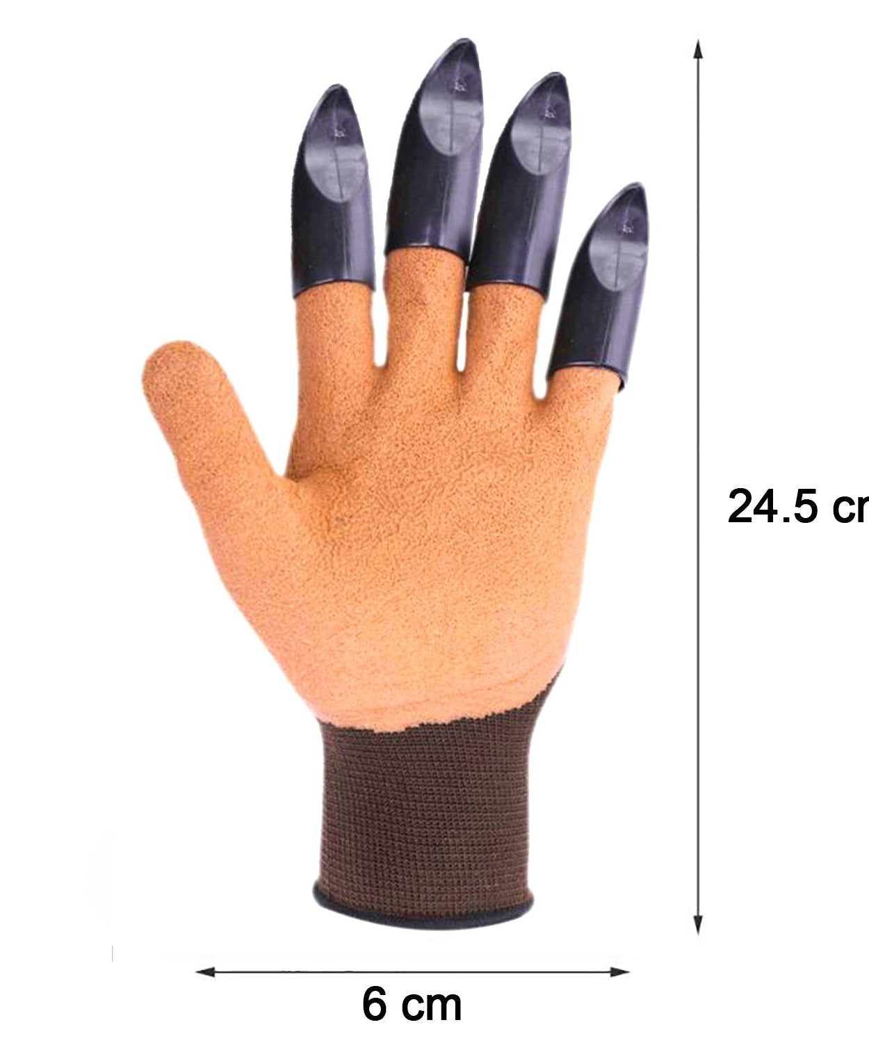 Green garden gloves with reinforced palms for protection