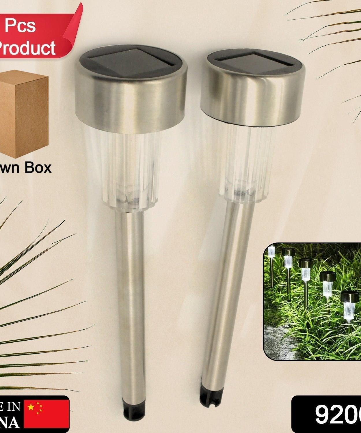 Solar LED Spike Lights for Garden & Pathway Decor (2 Pc Set)
