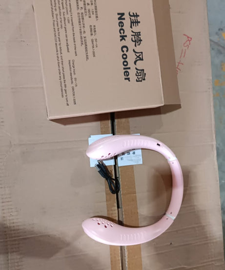 Portable USB Rechargeable Neck Fan – Wearable, 3 Speeds, Headphone Design