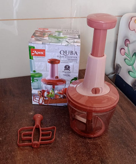 Apex  Quba Push Chopper with Stainless Steel Blades (1000ml)