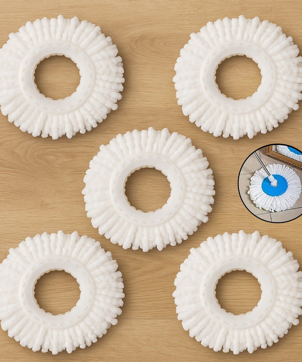 Microfiber Spin Mop Refill Head 360° Rotating Mop (5 Pc)