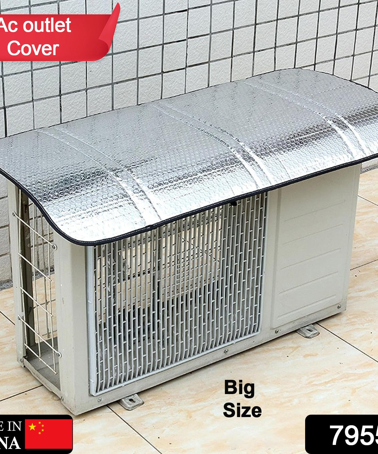 Big size air conditioner cover, aluminum foil material for sun and rain protection.