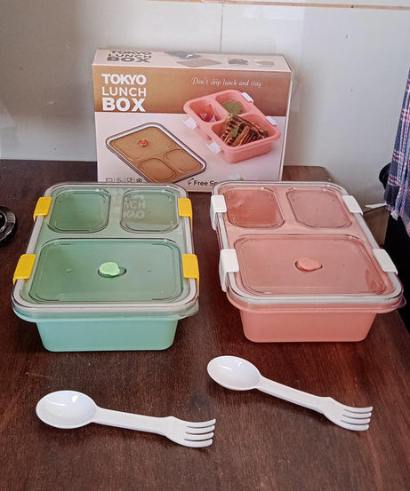 Customize Plastic Lunch Box for Kids, Lunch Box for Kids 3 Compartment Insulated Lunch Box Tiffin Box for Boys, Girls, School & Office Men (3 Compartment Lunch Box)