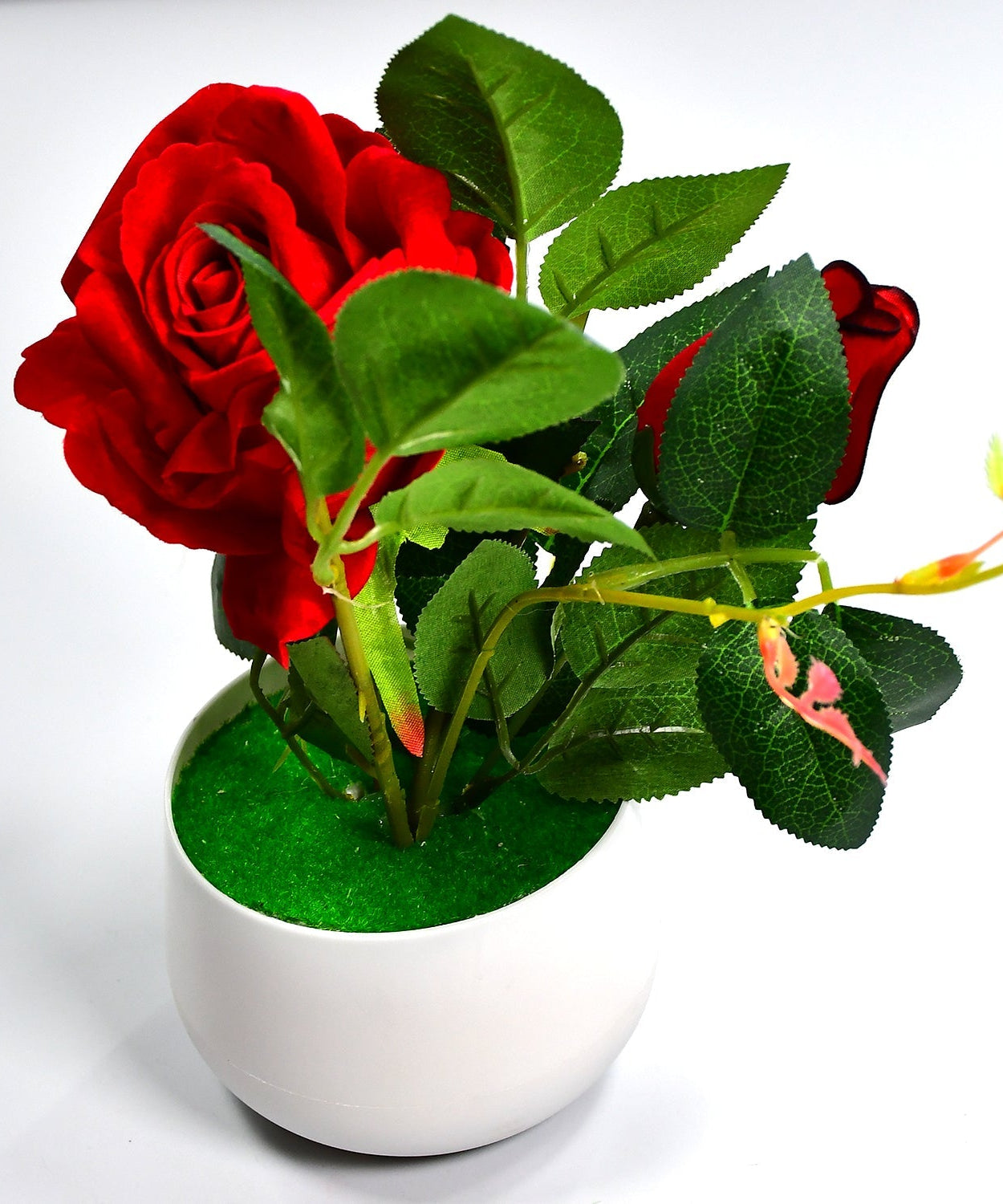 Elegant artificial rose plant with pot for gifts