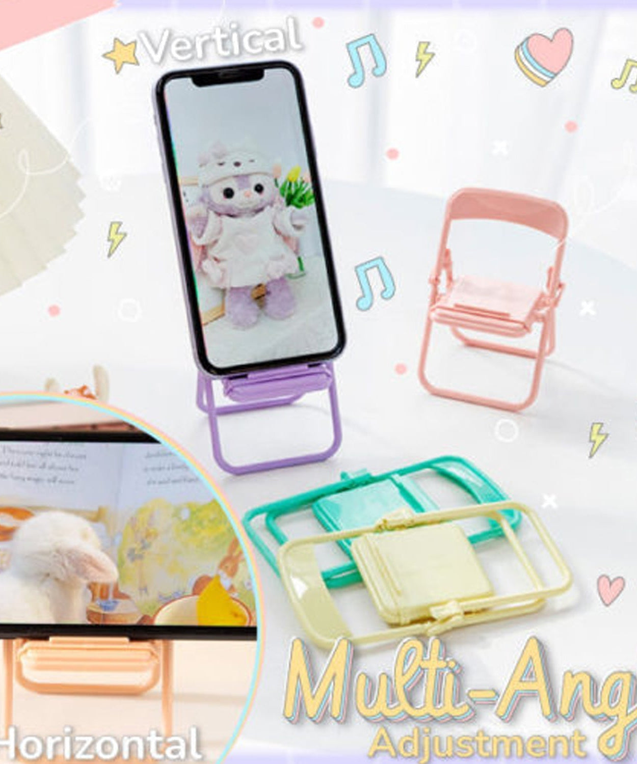 Portable mobile stand perfect for travel and storage.