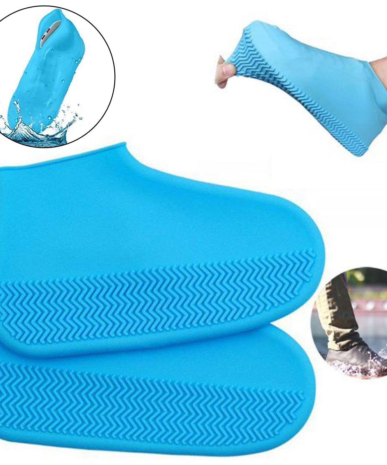 Reusable silicone boot covers with anti-slip design