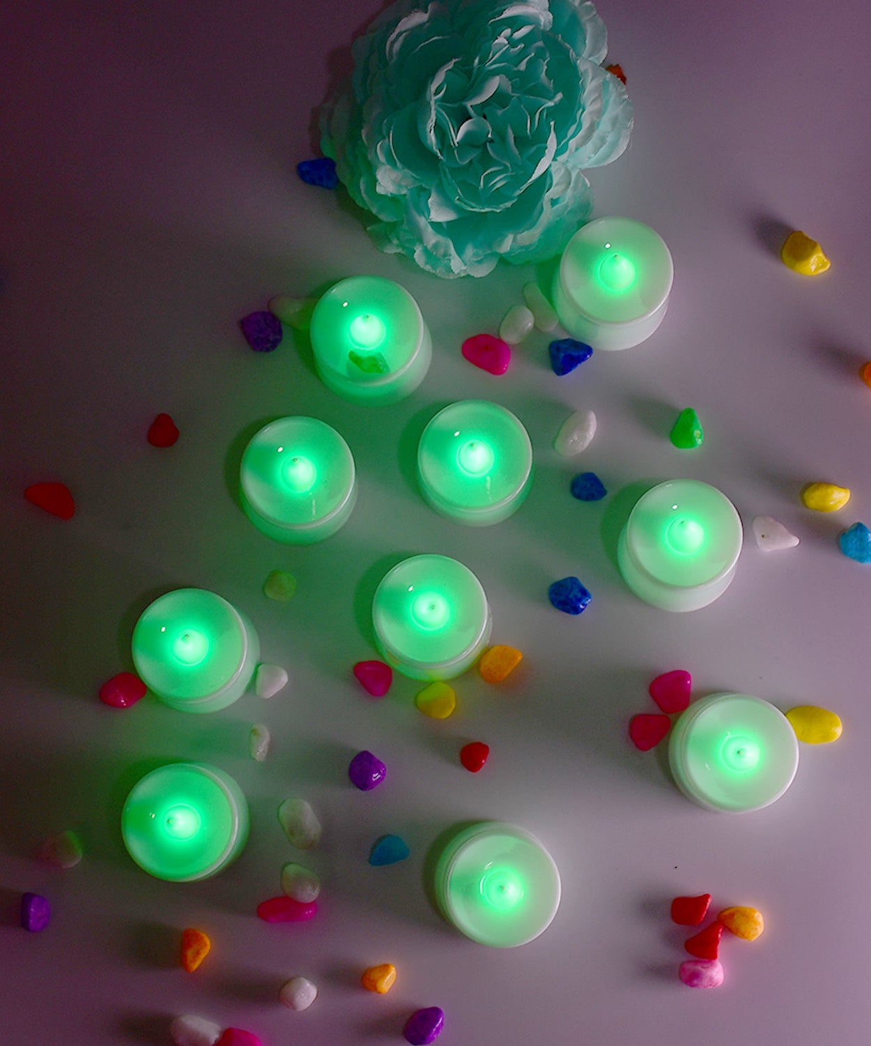 Green LED decorative candles