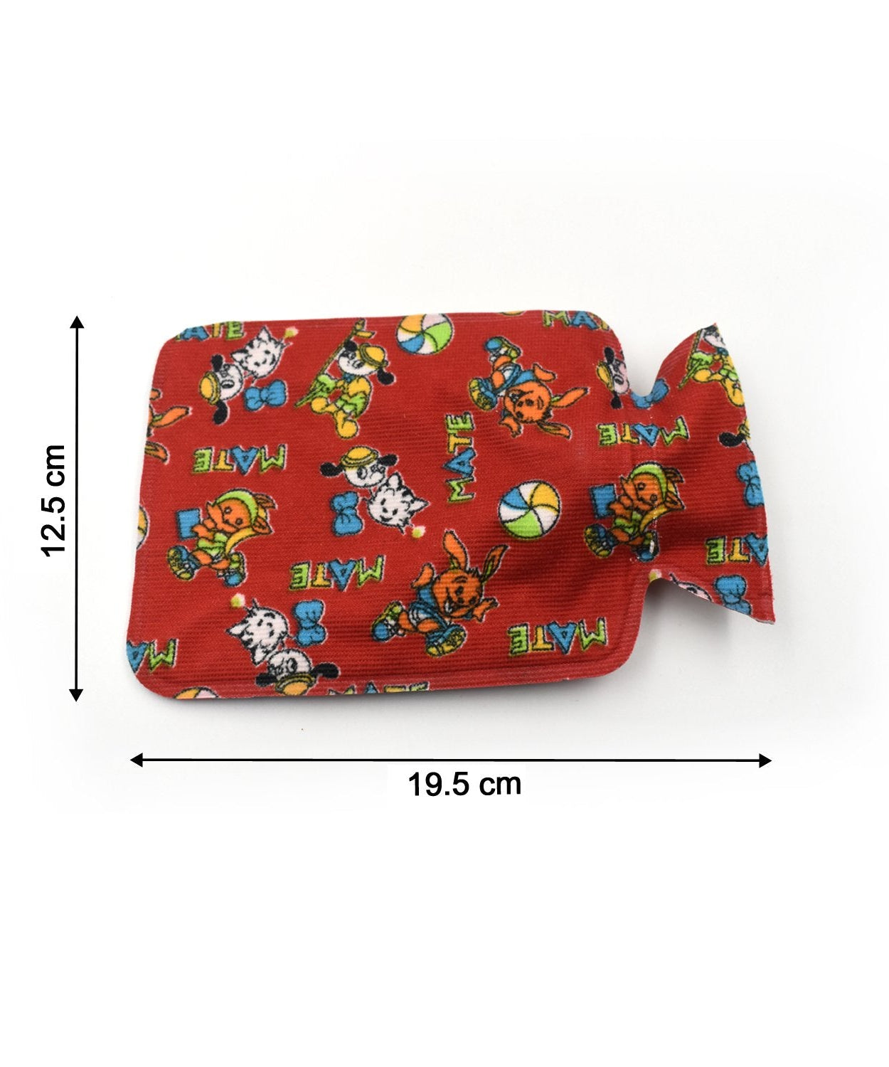 Small hot water heating pad for pain relief, rubber material.