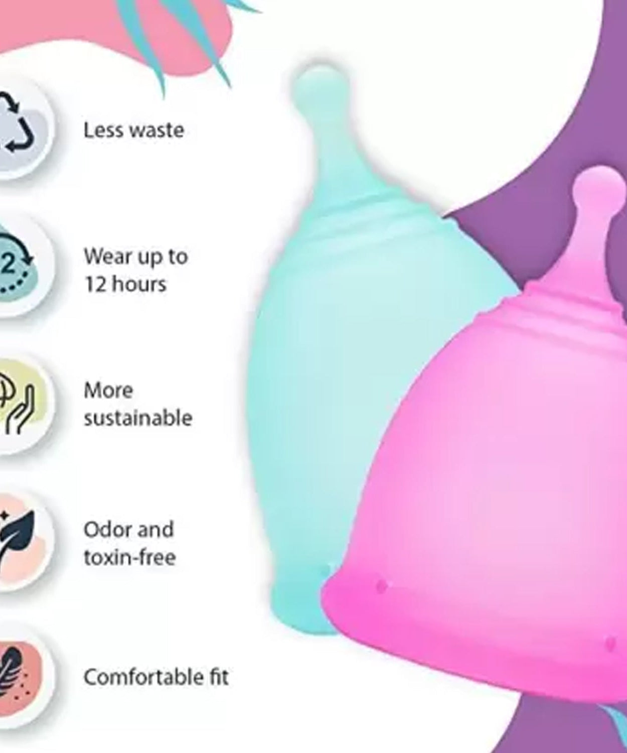 Women's reusable menstrual cup for an eco-friendly period