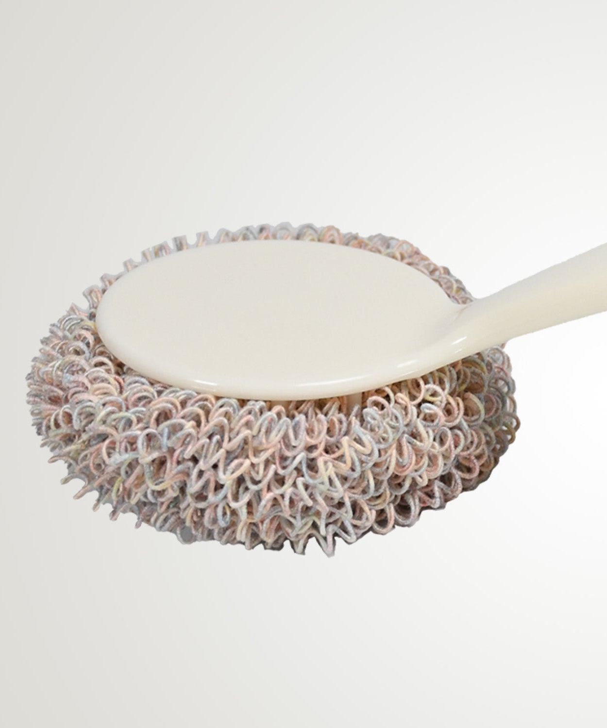 Long-handled cleaning brush with extra head for kitchen use