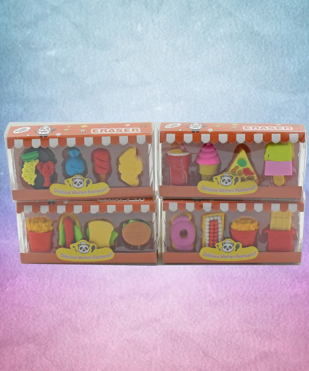 Mix & match fun erasers for kids with food shapes