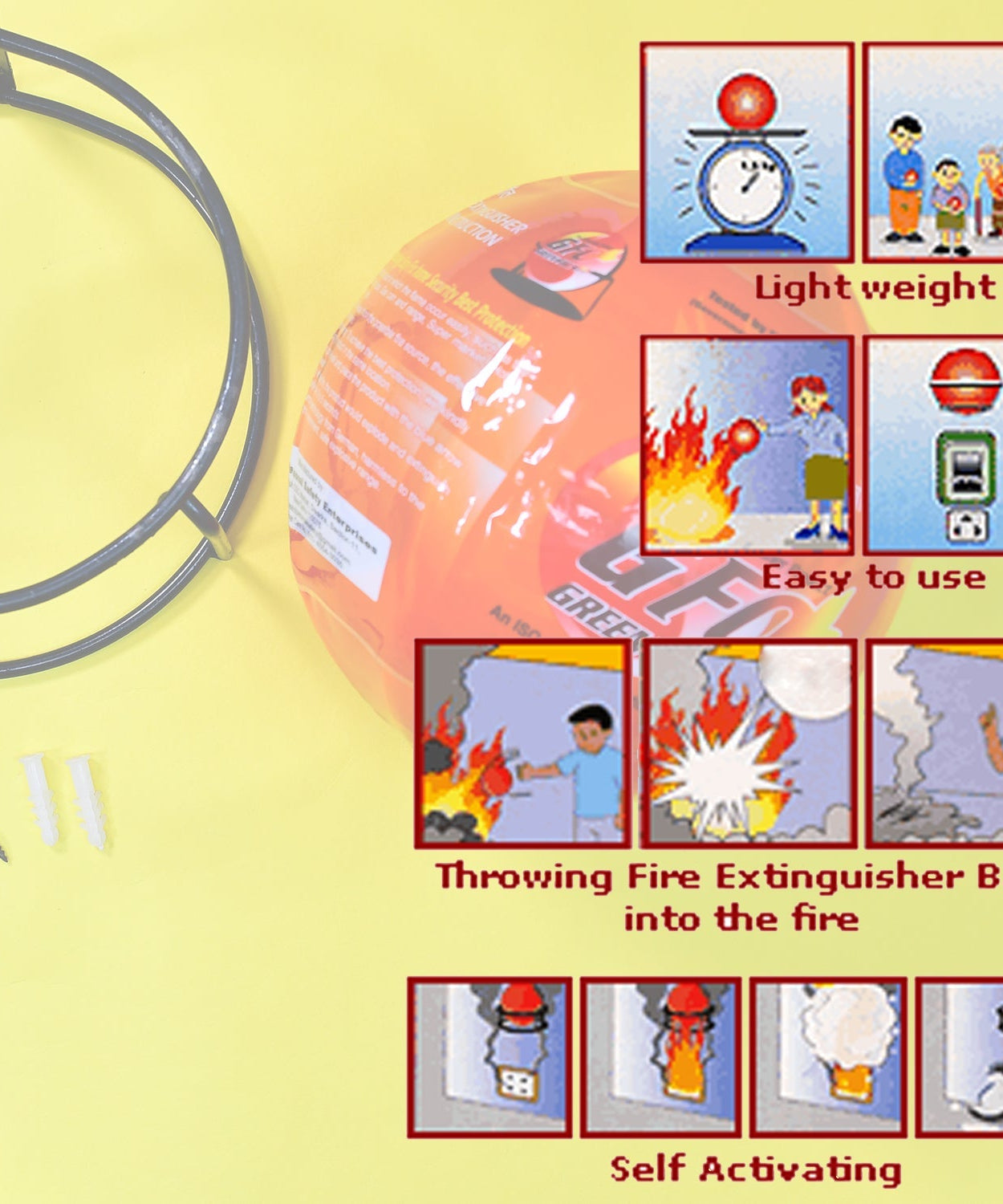 Automatic fire safety ball for home and office use, effective fire extinguisher